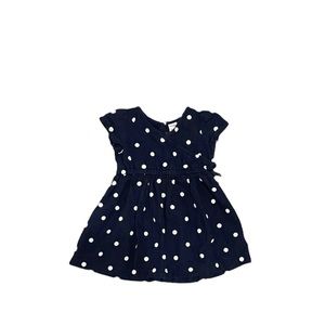 Old navy girls navy blue with white polka dot wrap dress size 6-12 months